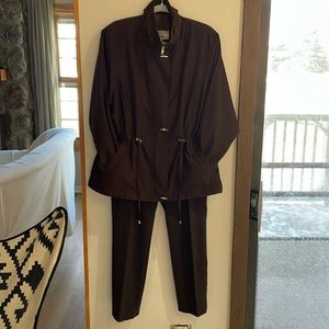Gallery Chocolate Brown jacket and Chico’s knit jeans set- Sz L and (14-16)